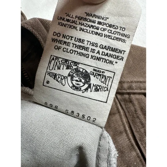 Vtg Carhartt Carpenter Pants 29x32  Brown Canvas Duck Workwear Union Made USA - Picture 10 of 14